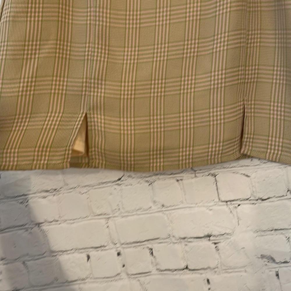 Altar’d State plaid green and pink mini skirt - Picture 3 of 7